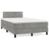 Pat box spring cu saltea, gri deschis, 120x200 cm, catifea GartenMobel Dekor