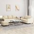Set de canapele cu perne, 3 piese, gri închis, textil GartenMobel Dekor