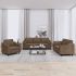 Set de canapele cu perne, 3 piese, crem, textil GartenMobel Dekor