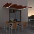 Copertină retractabilă manual cu LED, antracit/alb, 400x300 cm GartenMobel Dekor