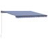 Copertină retractabilă manual, albastru și alb, 500x350 cm GartenMobel Dekor