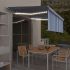 Copertină retractabilă manual cu stor&LED albastru&alb, 3x2,5 m   GartenMobel Dekor