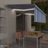 Copertină retractabilă manual cu stor&LED albastru&alb, 3x2,5 m   GartenMobel Dekor