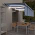 Copertină retractabilă manual cu stor&LED albastru&alb, 3x2,5 m   GartenMobel Dekor