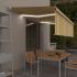 Copertină retractabilă manual cu stor&LED, albastru&alb, 5x3 m GartenMobel Dekor