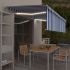 Copertină retractabilă stor&LED&senzor vânt, albastru/alb, 5x3m  GartenMobel Dekor