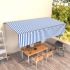 Copertină retractbilă manual cu stor, antracit, 4x3 m GartenMobel Dekor