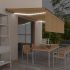 Copertină retractabilă manual cu stor&LED,albastru&alb, 5x3 m GartenMobel Dekor