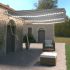 Copertină automată cu senzor vânt & LED, galben/alb, 600x350 cm GartenMobel Dekor