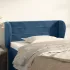 Tăblie pat cu aripioare albastru închis 183x23x78/88 cm catifea GartenMobel Dekor