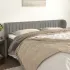 Tăblie de pat cu aripioare gri deschis 163x23x78/88 cm catifea GartenMobel Dekor