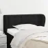 Tăblie de pat cu aripioare negru 183x23x78/88 cm textil GartenMobel Dekor