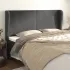 Tăblie de pat cu aripioare gri închis 147x23x118/128 cm catifea GartenMobel Dekor
