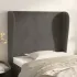 Tăblie de pat cu aripioare gri închis 147x23x118/128 cm catifea GartenMobel Dekor