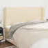 Tăblie de pat cu aripioare maro închis 183x23x118/128 cm textil GartenMobel Dekor
