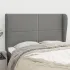 Tăblie de pat cu aripioare maro închis 147x23x118/128 cm textil GartenMobel Dekor