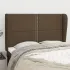 Tăblie de pat cu aripioare maro închis 203x23x118/128 cm textil GartenMobel Dekor