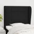 Tăblie de pat cu aripioare, negru, 163x23x118/128 cm, textil GartenMobel Dekor