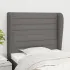 Tăblie de pat cu aripioare gri deschis 93x23x118/128 cm textil GartenMobel Dekor