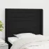 Tăblie de pat cu aripioare negru 203x16x78/88 cm textil GartenMobel Dekor