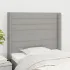 Tăblie de pat cu aripioare gri taupe 83x16x118/128 cm textil GartenMobel Dekor