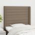 Tăblie de pat cu aripioare gri taupe 163x16x78/88 cm textil GartenMobel Dekor