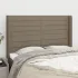 Tăblie de pat cu aripioare gri taupe 83x16x118/128 cm textil GartenMobel Dekor