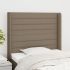Tăblie de pat cu aripioare gri taupe 163x16x78/88 cm textil GartenMobel Dekor