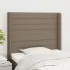 Tăblie de pat cu aripioare gri taupe 83x16x118/128 cm textil GartenMobel Dekor