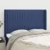 Tăblie de pat cu aripioare, albastru, 83x16x118/128 cm, textil GartenMobel Dekor