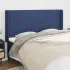 Tăblie de pat cu aripioare, albastru, 83x16x118/128 cm, textil GartenMobel Dekor