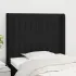 Tăblie de pat cu aripioare, negru, 83x16x118/128 cm, textil GartenMobel Dekor