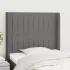 Tăblie de pat cu aripioare gri închis 83x16x118/128 cm textil GartenMobel Dekor