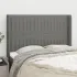 Tăblie de pat cu aripioare gri închis 83x16x118/128 cm textil GartenMobel Dekor