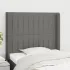 Tăblie de pat cu aripioare gri închis 83x16x118/128 cm textil GartenMobel Dekor
