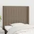 Tăblie de pat cu aripioare gri taupe 83x16x118/128 cm textil GartenMobel Dekor