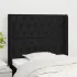 Tăblie de pat cu aripioare, negru, 183x16x118/128 cm, textil GartenMobel Dekor
