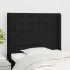 Tăblie de pat cu aripioare, negru, 163x16x118/128 cm, textil GartenMobel Dekor
