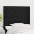 Tăblie de pat cu aripioare, negru, 183x16x118/128 cm, textil GartenMobel Dekor