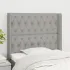 Tăblie de pat cu aripioare gri deschis 163x16x118/128 cm textil GartenMobel Dekor