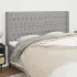 Tăblie de pat cu aripioare gri deschis 163x16x118/128 cm textil GartenMobel Dekor