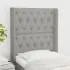 Tăblie de pat cu aripioare gri deschis 163x16x118/128 cm textil GartenMobel Dekor