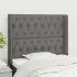 Tăblie de pat cu aripioare gri închis 163x16x118/128 cm textil GartenMobel Dekor