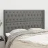 Tăblie de pat cu aripioare gri închis 163x16x118/128 cm textil GartenMobel Dekor