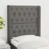 Tăblie de pat cu aripioare gri închis 163x16x118/128 cm textil GartenMobel Dekor