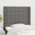 Tăblie de pat cu aripioare gri închis 163x16x118/128 cm textil GartenMobel Dekor
