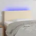 Tăblie de pat cu LED, gri taupe, 100x5x78/88 cm, textil GartenMobel Dekor