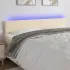 Tăblie de pat cu LED, gri taupe, 160x5x78/88 cm, textil GartenMobel Dekor