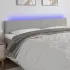 Tăblie de pat cu LED, gri taupe, 180x5x78/88 cm, textil GartenMobel Dekor