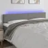 Tăblie de pat cu LED, gri taupe, 180x5x78/88 cm, textil GartenMobel Dekor